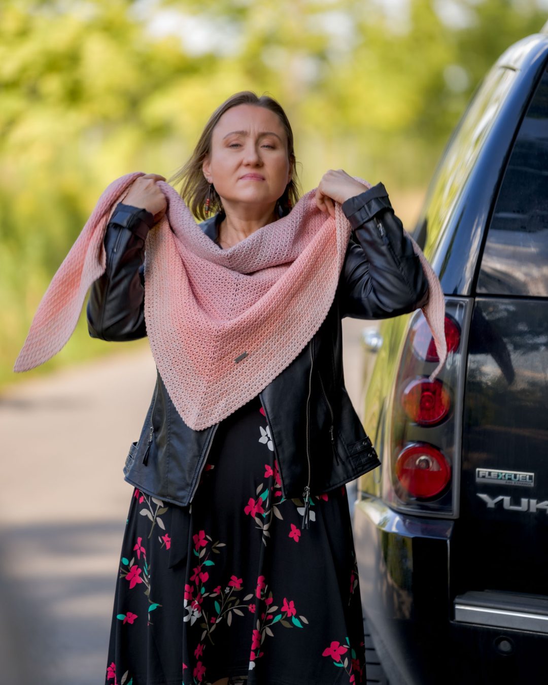 delikatna peonia 3 bawełniana chusta handmade