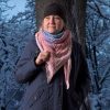 bawełniana chusta różowo niebieska